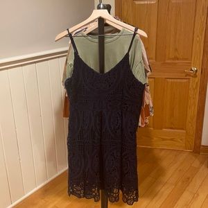 Lace Navy Blue Dress